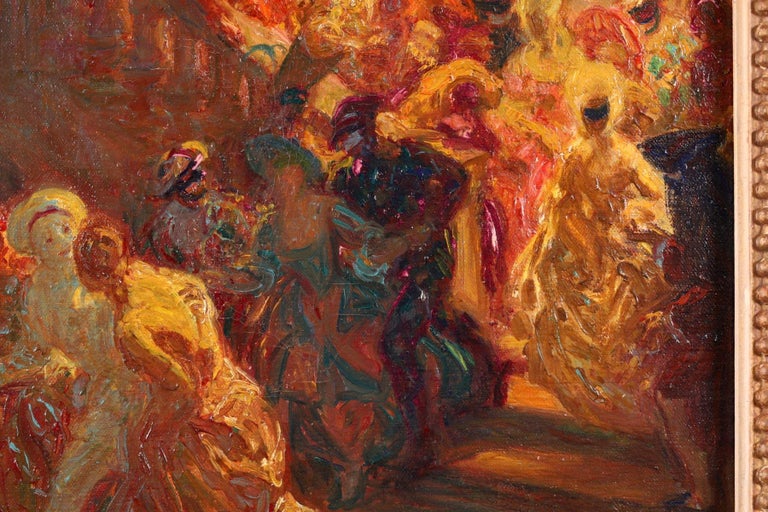 The Ball - Post Impressionist Oil, Figures in Interior by Octave Guillonnet  11