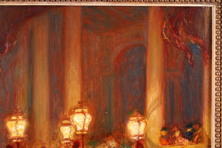 The Ball - Post Impressionist Oil, Figures in Interior by Octave Guillonnet  4