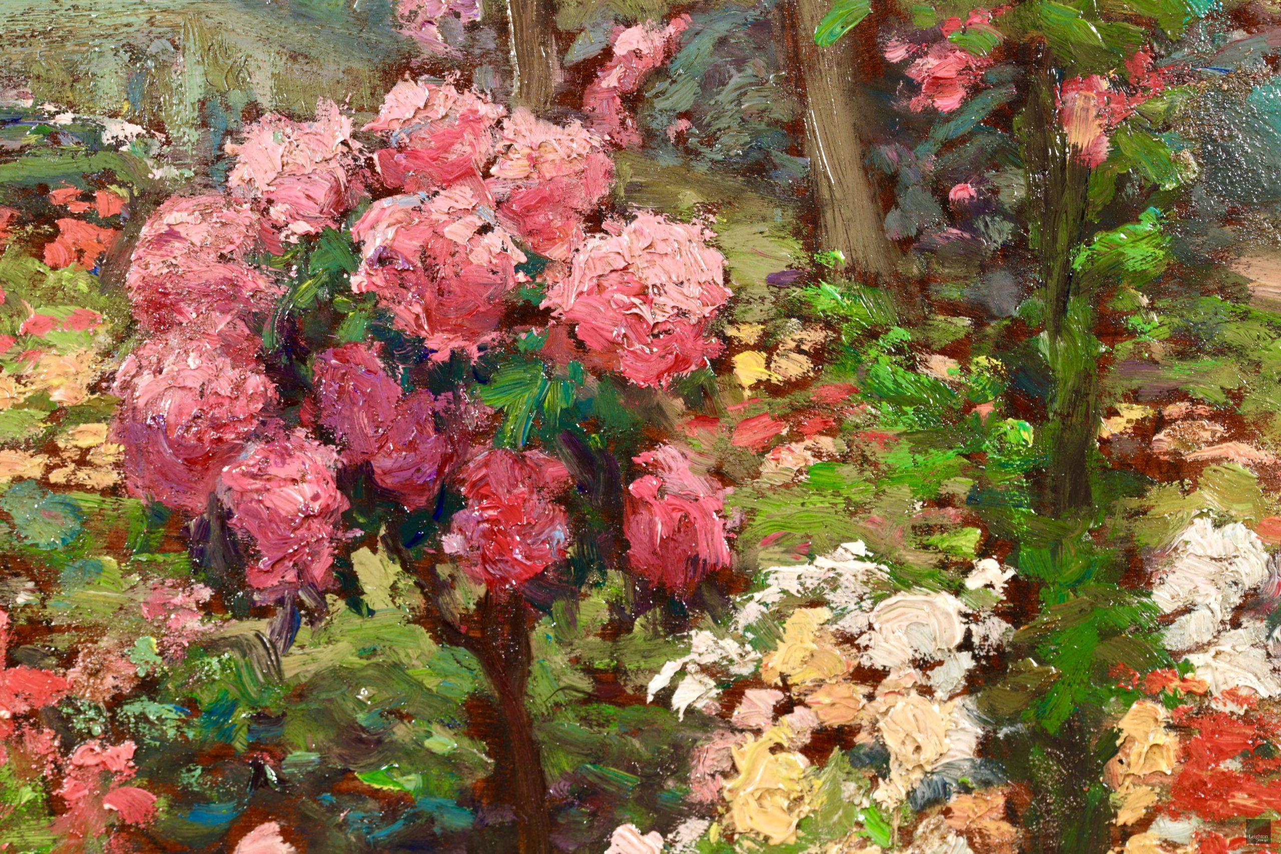 Un jardin d'ete - Paysage post-impressionniste Huile d'Octave Guillonnet en vente 2