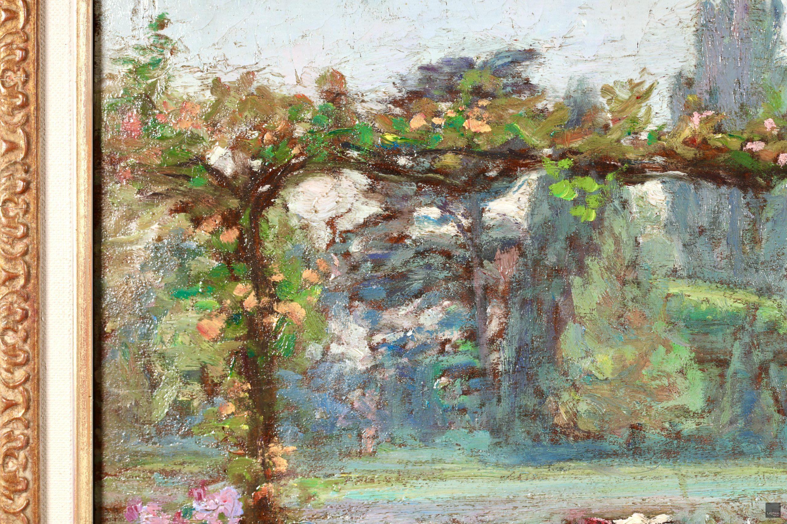 Un jardin d'ete - Paysage post-impressionniste Huile d'Octave Guillonnet en vente 5