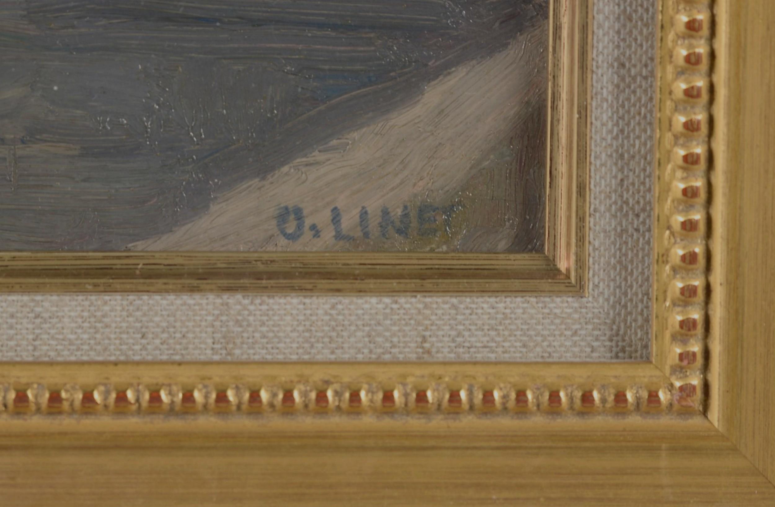 Octave Linet (1870-1962) La Seine à Paris, Öl auf Platte signiert   im Angebot 2