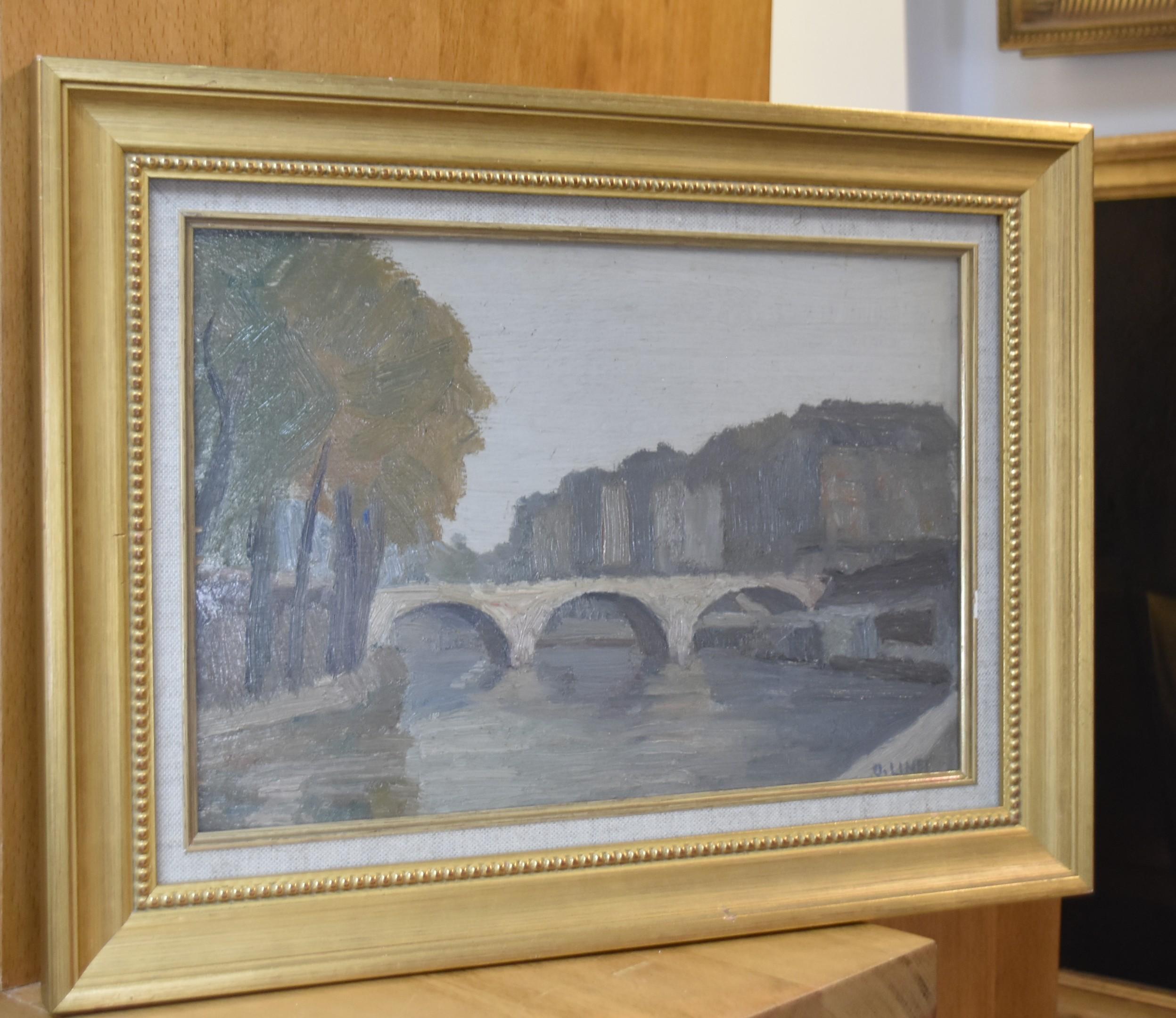 Octave Linet (1870-1962) La Seine à Paris, oil on panel signed   For Sale 4