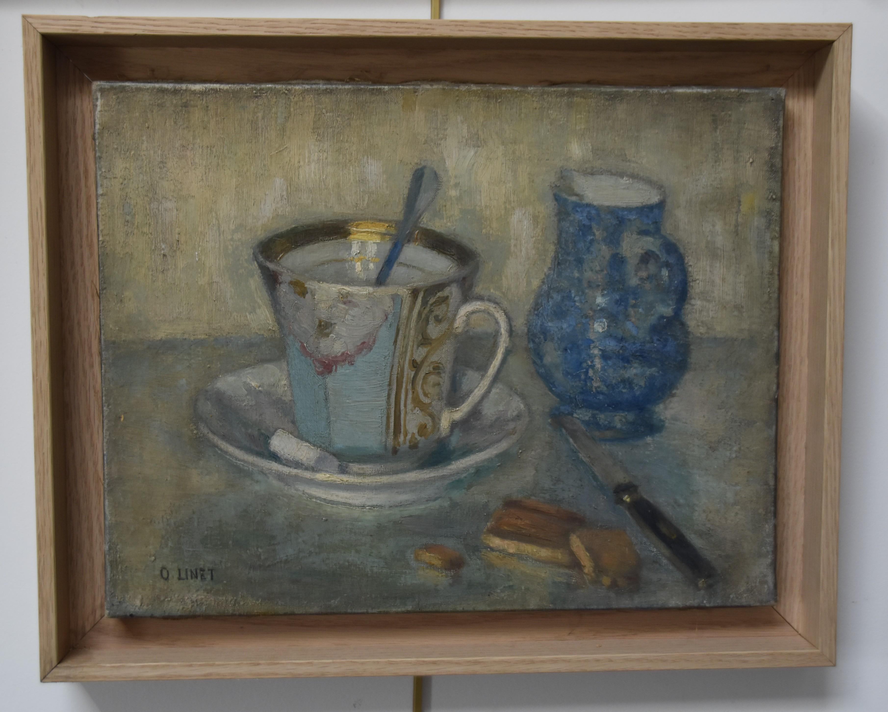 Octave Linet (1870-1962) Still life with a cup, oil on canvas signed   1