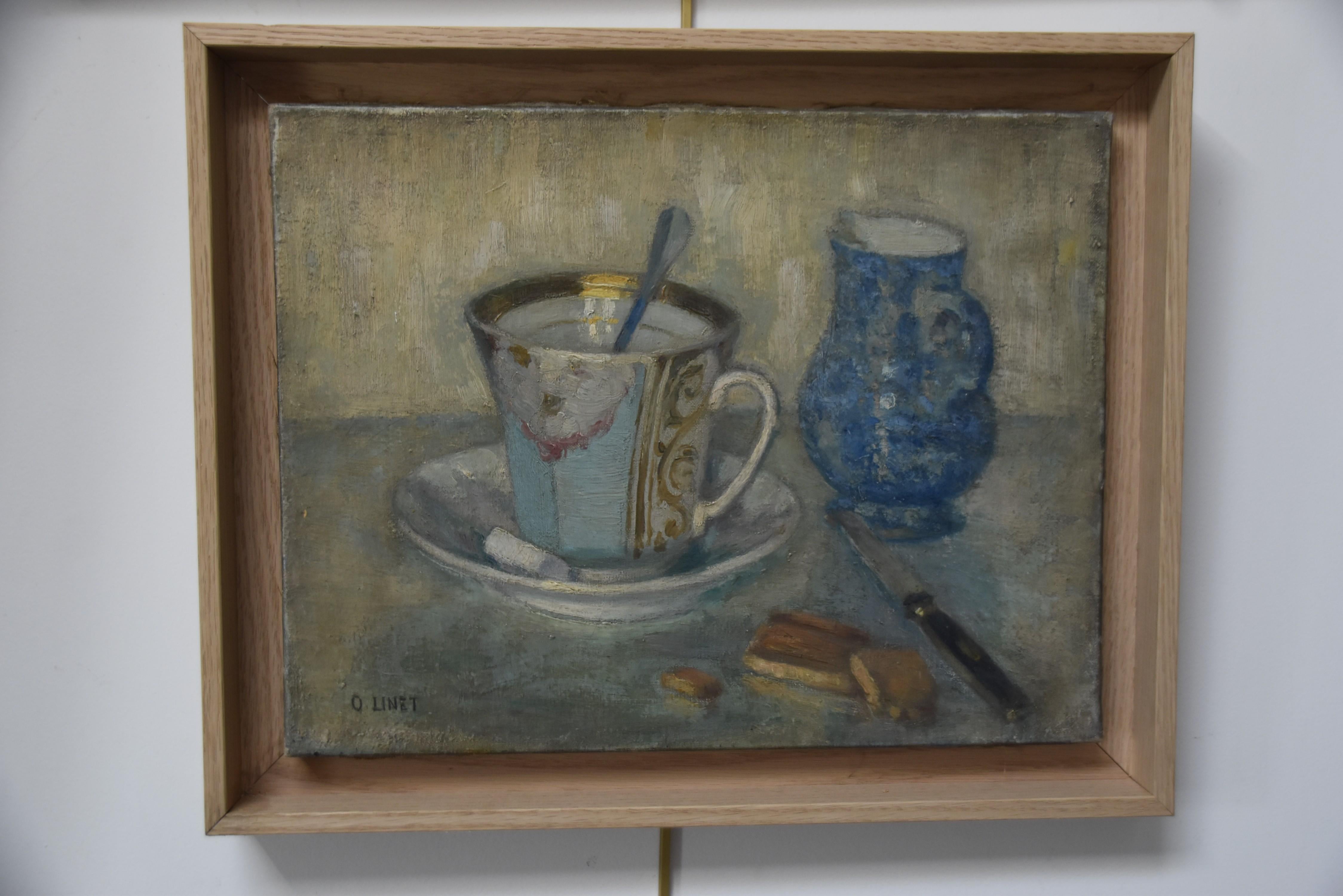 Octave Linet (1870-1962) Still life with a cup, oil on canvas signed   3