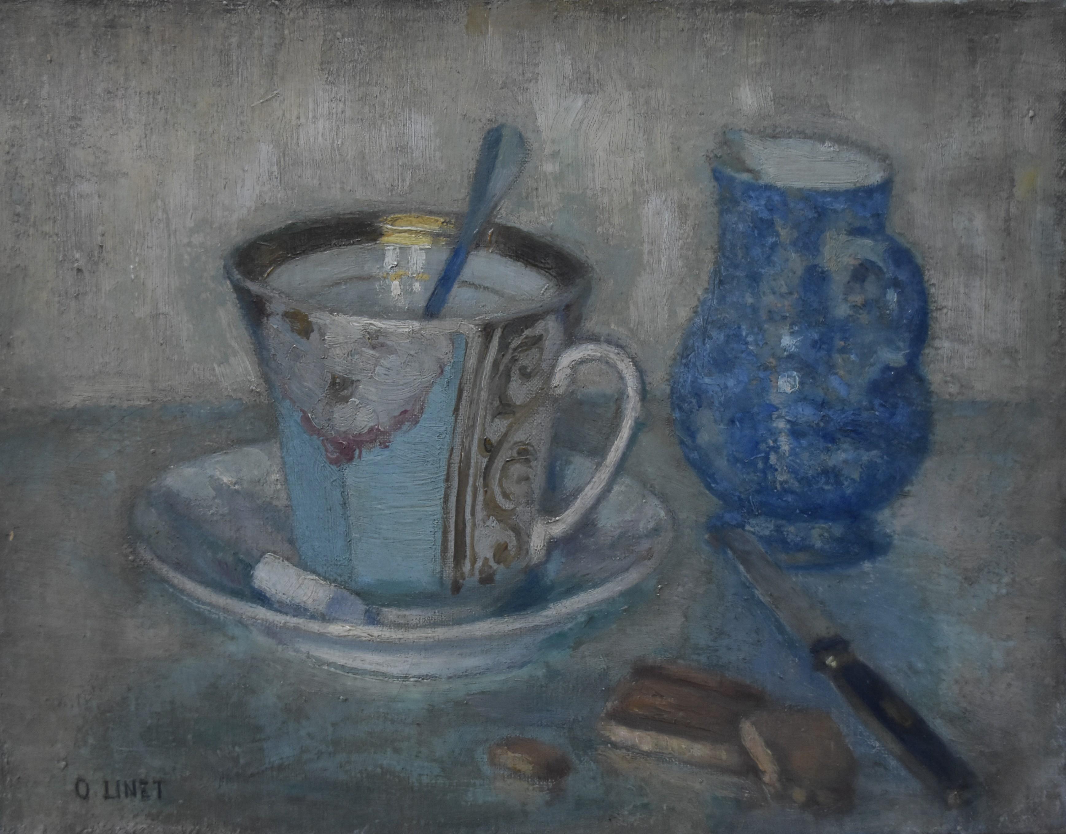 Octave Linet (1870-1962) 
Still life with a cup
signed  lower left
oil on canvas
27 x 34,7 cm
In good condition 
In a modern frame  : 33 x 41 cm

Octave Linet was a French painter born in Bléré (Indre-et-Loire) on 25 September 1870 and died in Paris