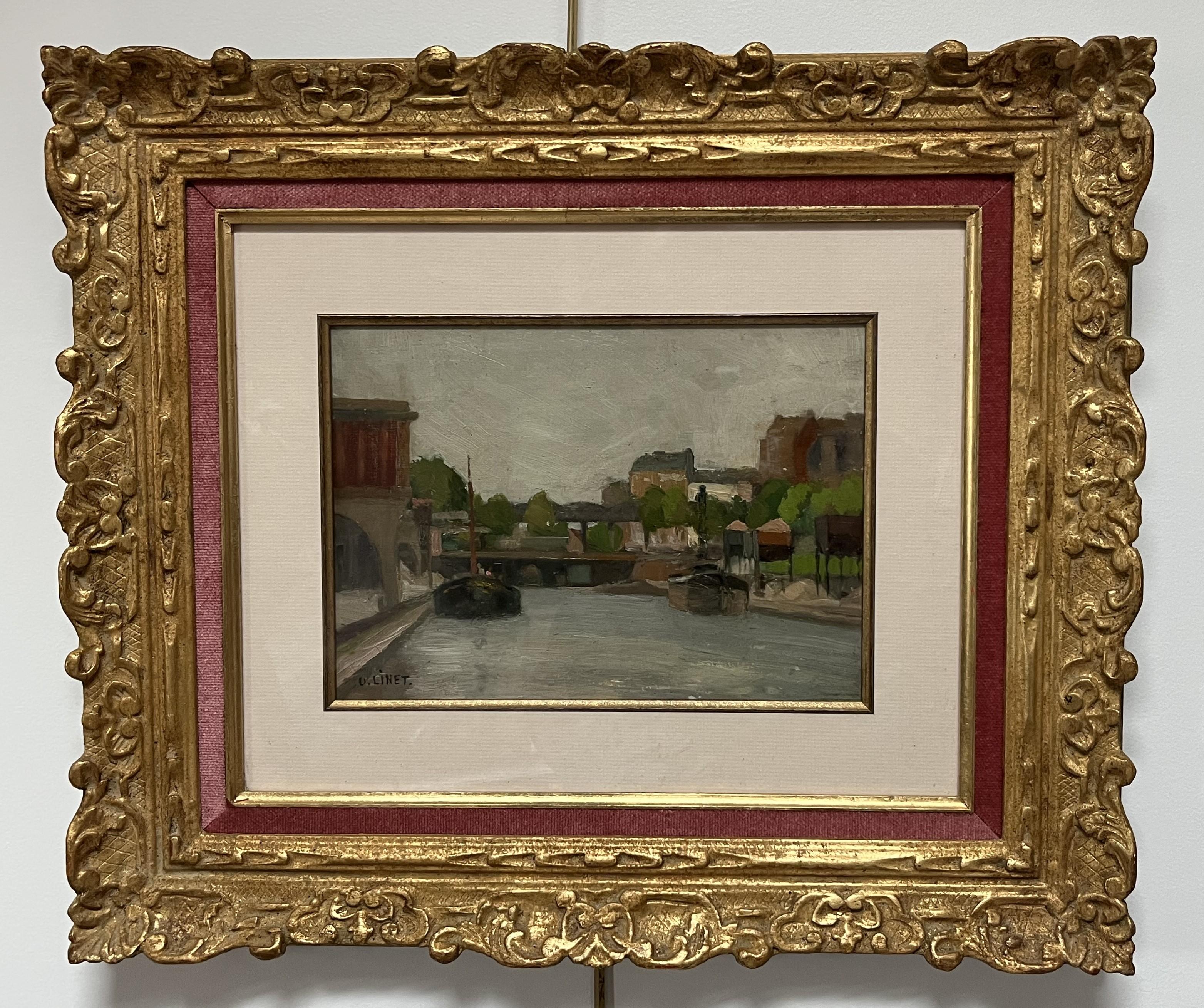 Octave Linet (1870-1962) Vue de la rivière, huile sur panneau signée 2