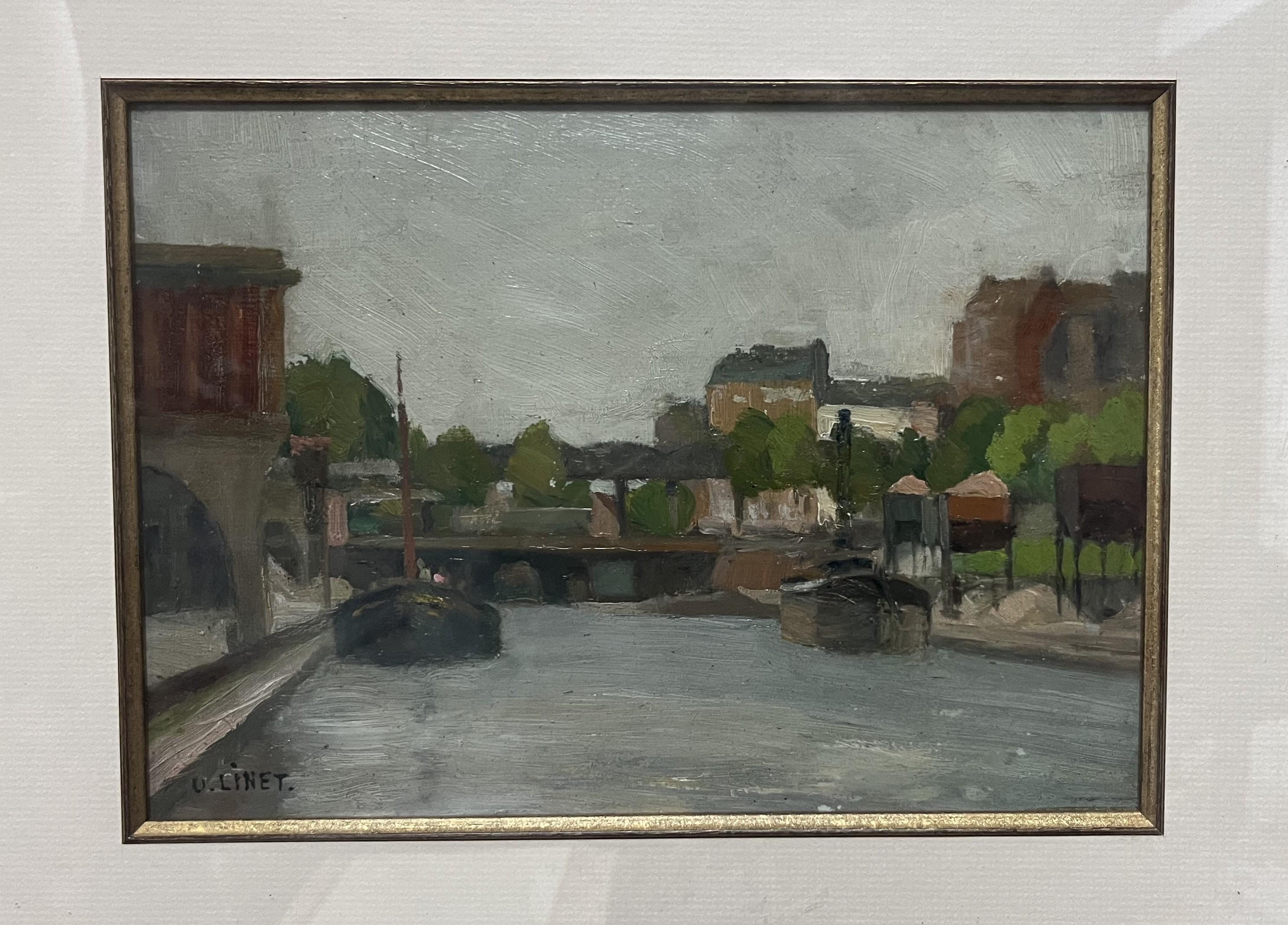 Octave Linet (1870-1962) Vue de la rivière, huile sur panneau signée 3