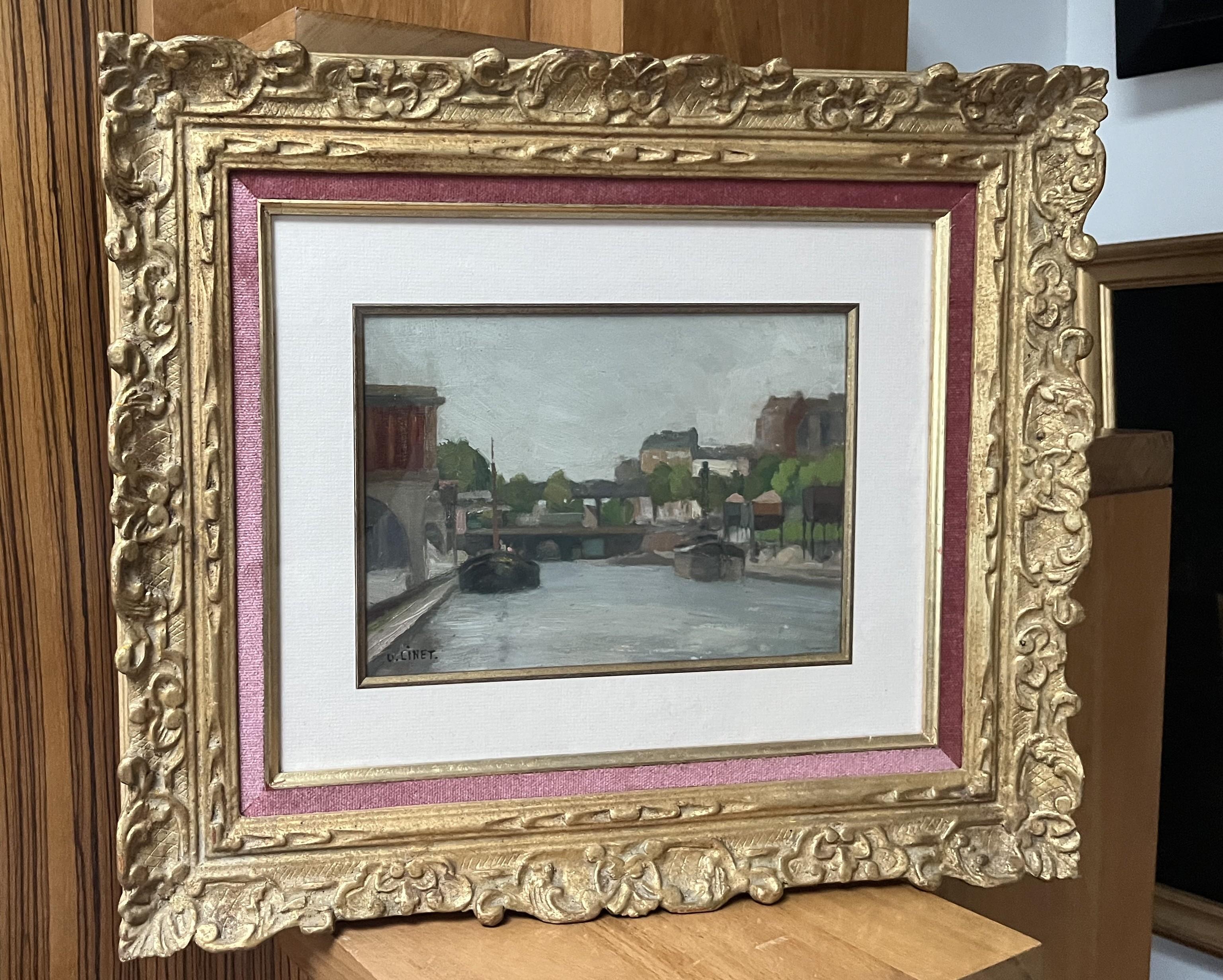 Octave Linet (1870-1962) Vue de la rivière, huile sur panneau signée 7