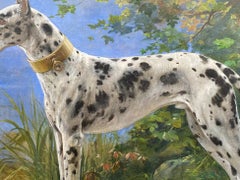 'Portrait of a Great Dane – Harlequin' by Octave Van Cuyck ( 1870 - 1956 )