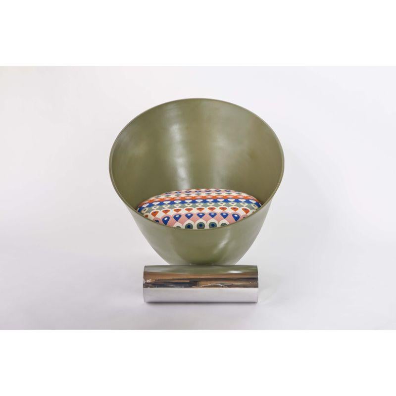 Octavia Chair, Green & Multicolor by Laun In New Condition In Geneve, CH