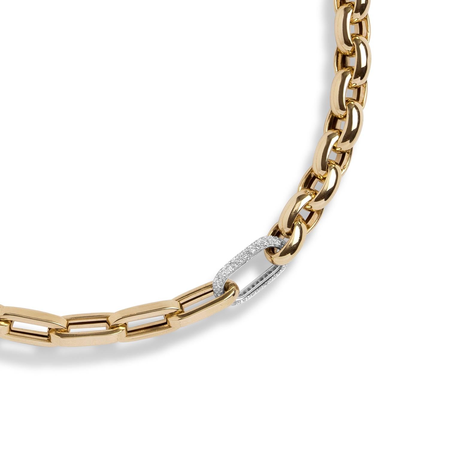 Octavia Link Chain Necklace with Diamond Clasp by Selin Kent In New Condition For Sale In New York, NY