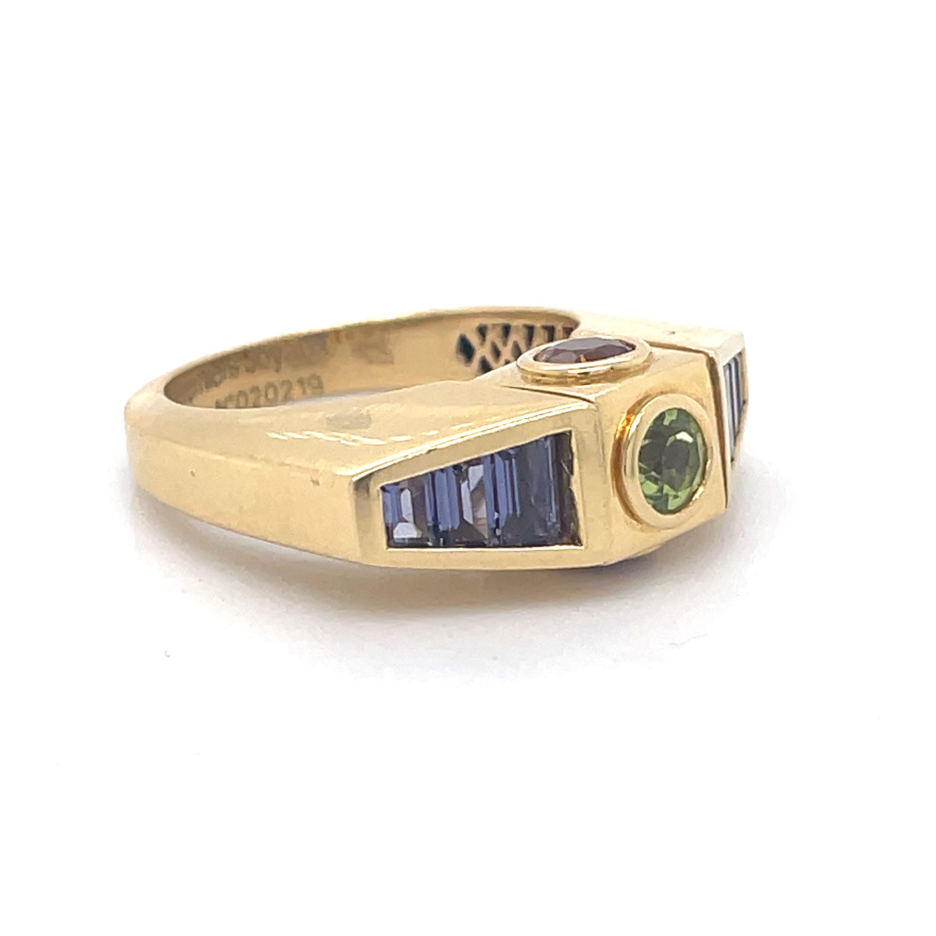 Octavia Premiers Joyaux Ring-Spinner Ring-Amethyst, Peridot, Citrine, Tanzanite For Sale 5