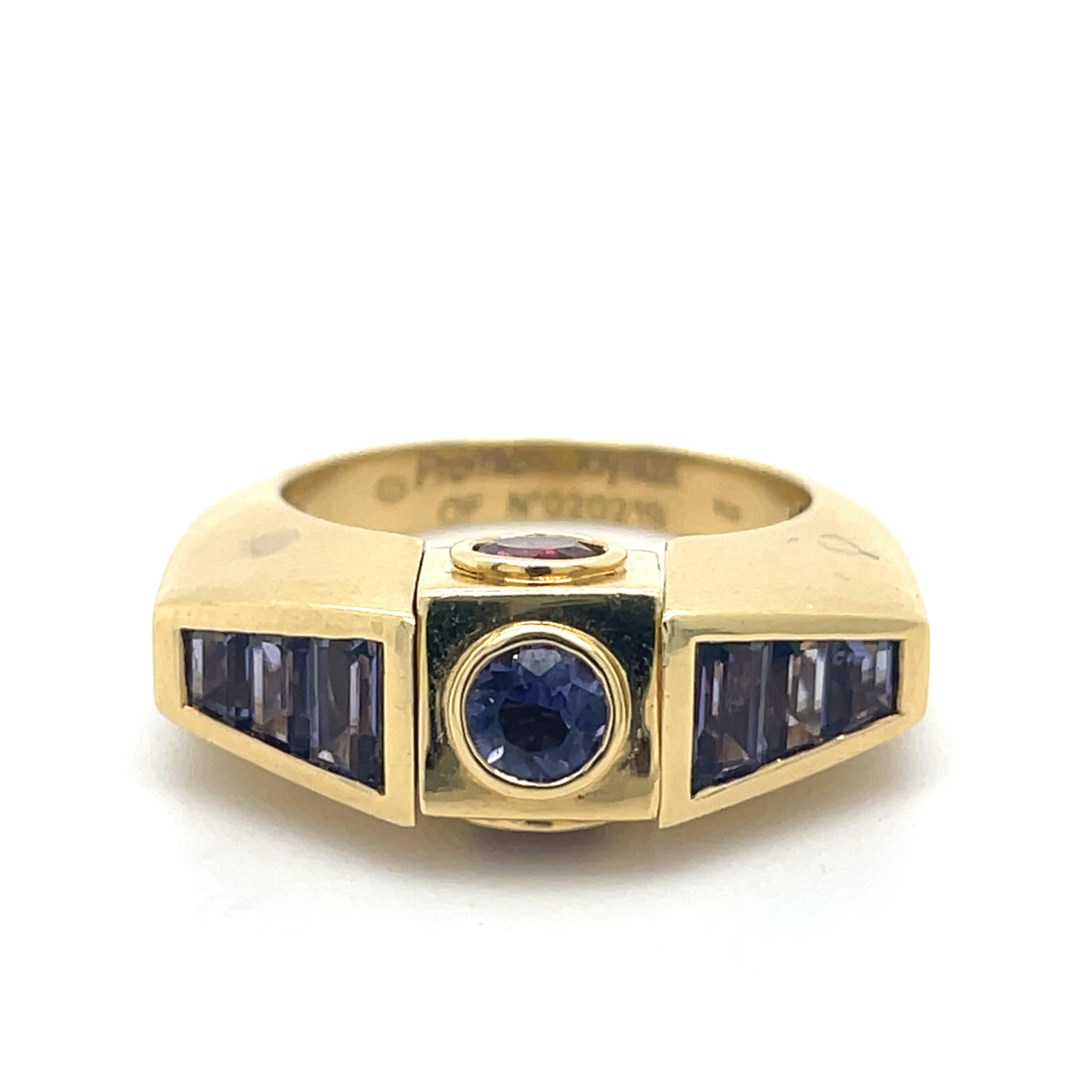 Octavia Premiers Joyaux Ring-Spinner Ring-Amethyst, Peridot, Citrine, Tanzanite For Sale 6