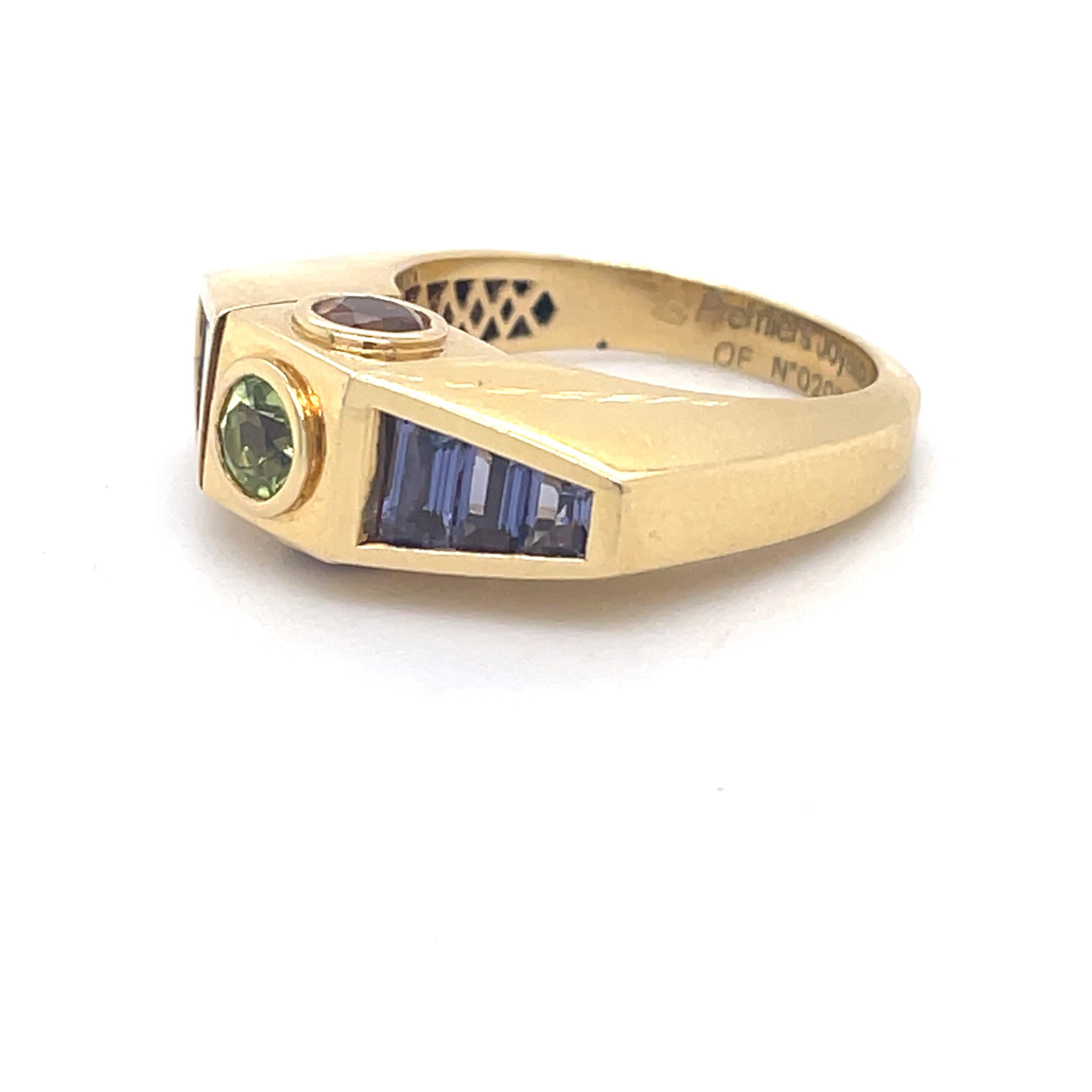 Octavia Premiers Joyaux Ring-Spinner Ring-Amethyst, Peridot, Citrine, Tanzanite For Sale 2