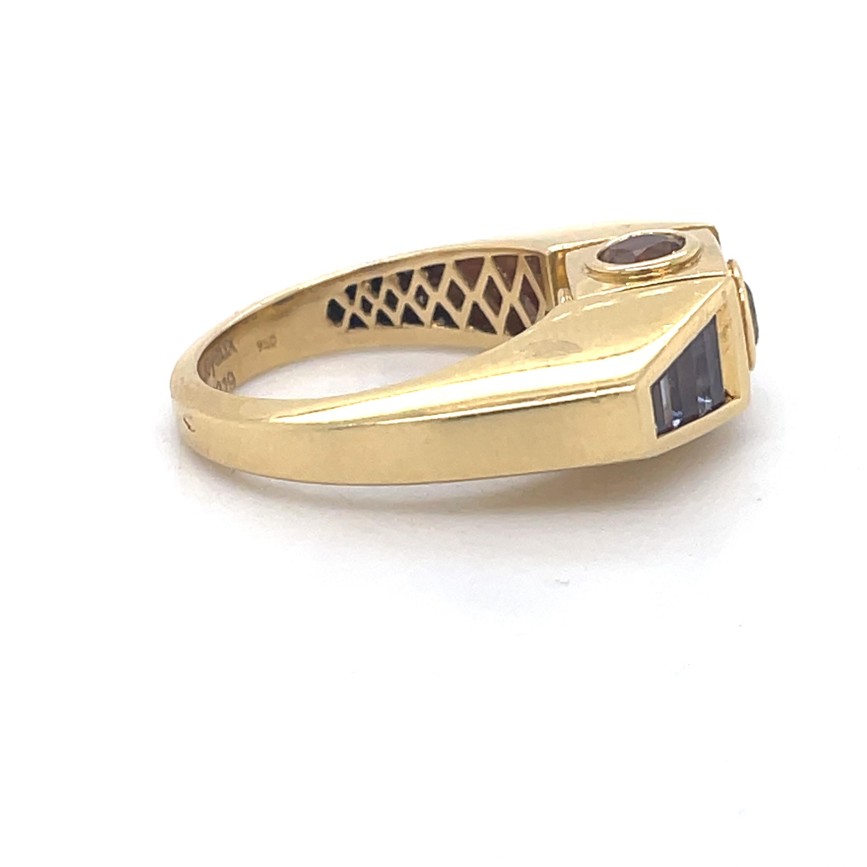 Octavia Premiers Joyaux Ring-Spinner Ring-Amethyst, Peridot, Citrine, Tanzanite For Sale 4