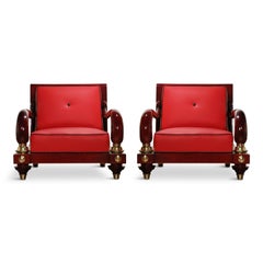 Octavio Vidales Mexican Modernism Club Chairs for Muebles Johrvy, circa 1950s