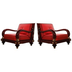 Octavio Vidales Mexican Modernism Club Chairs for Muebles Johrvy, circa 1950s