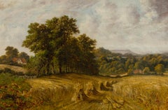 Octavius Thomas Clark (1850-1921) - Fine Early 20th Century Oil, Hay Stooks