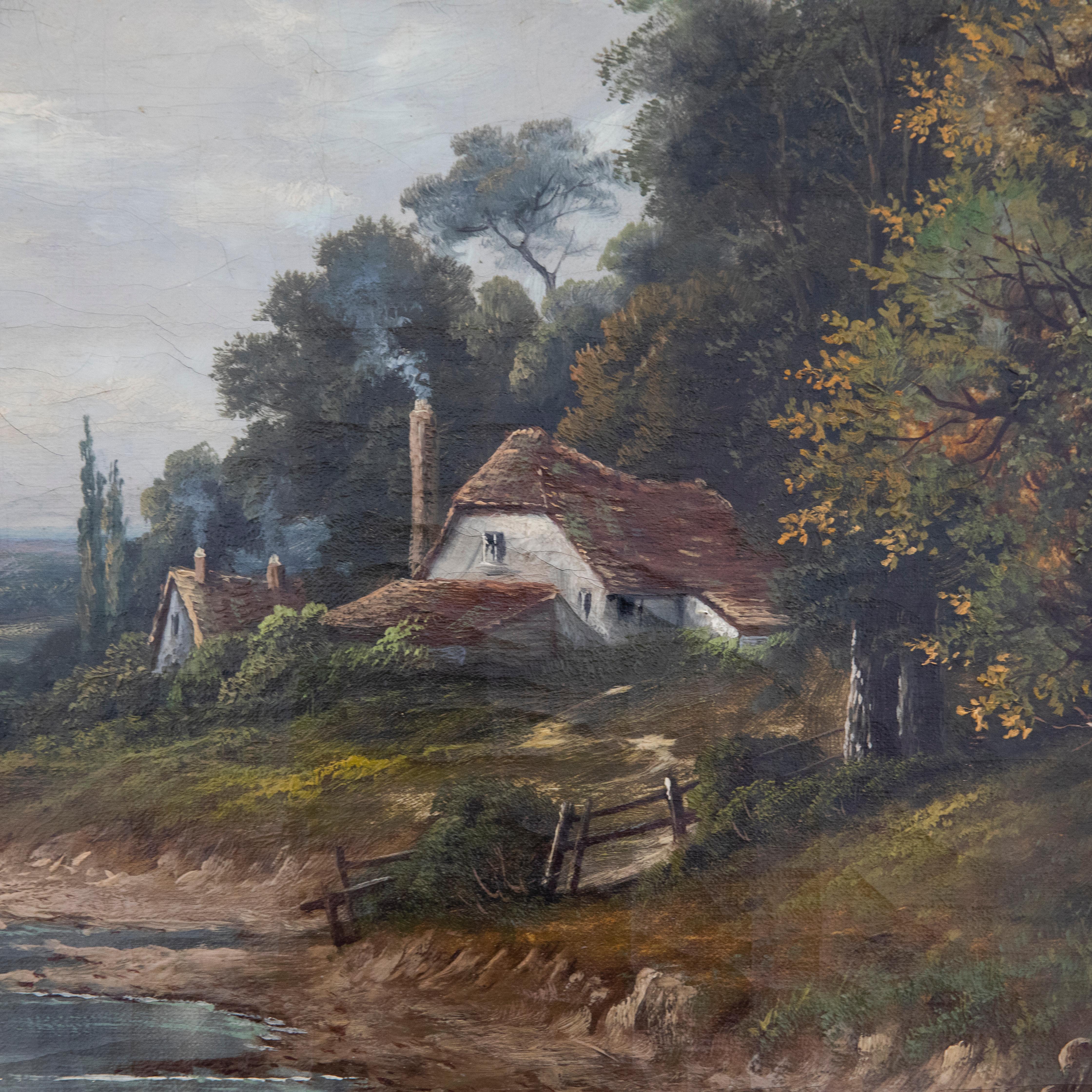 Octavius Thomas Clark (1850-1921) - Framed Oil, Cottage Near Ongar For Sale 1