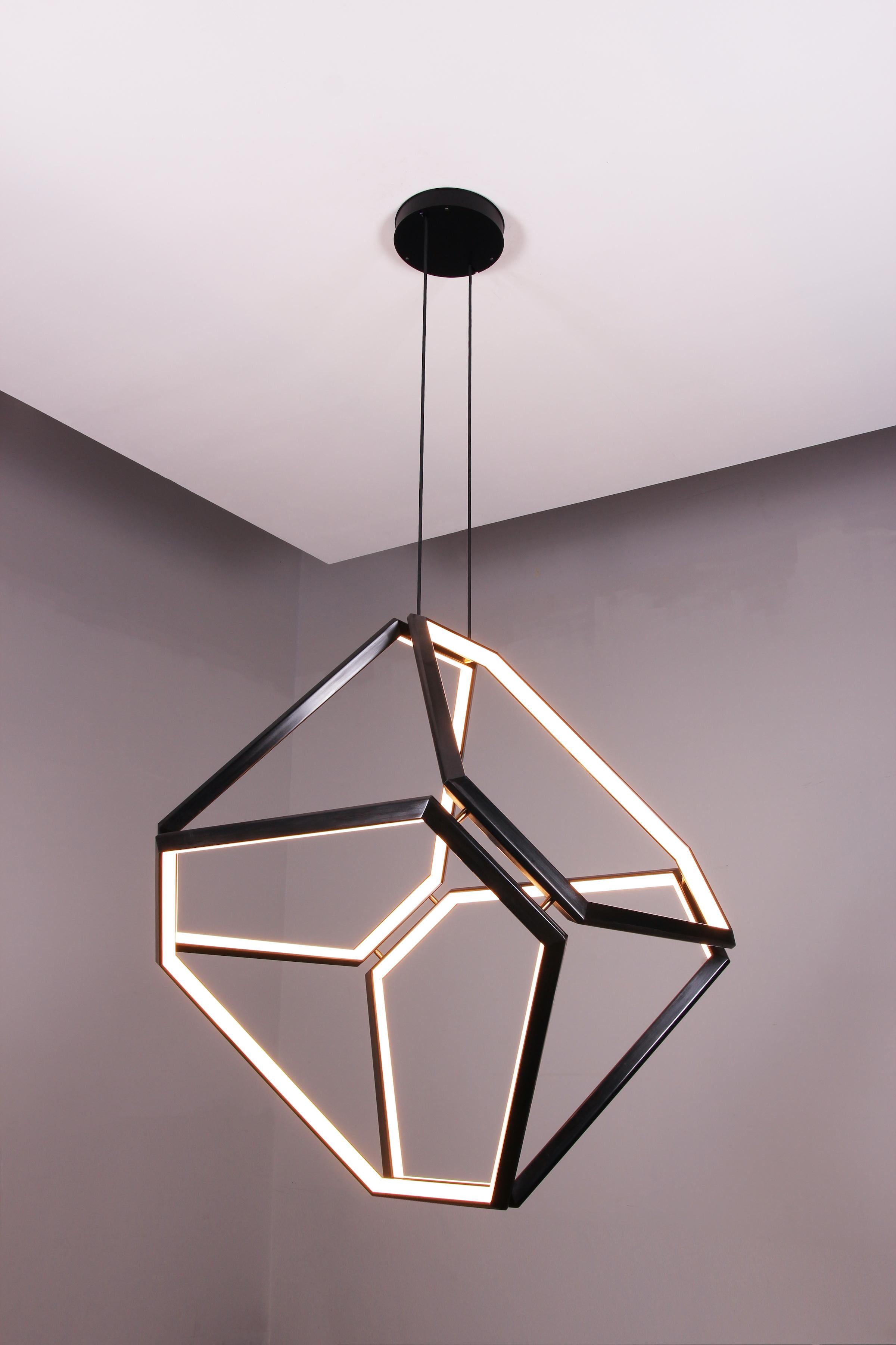 Patinato Octo by Studio Endo Lampadario geometrico moderno contemporaneo in vendita