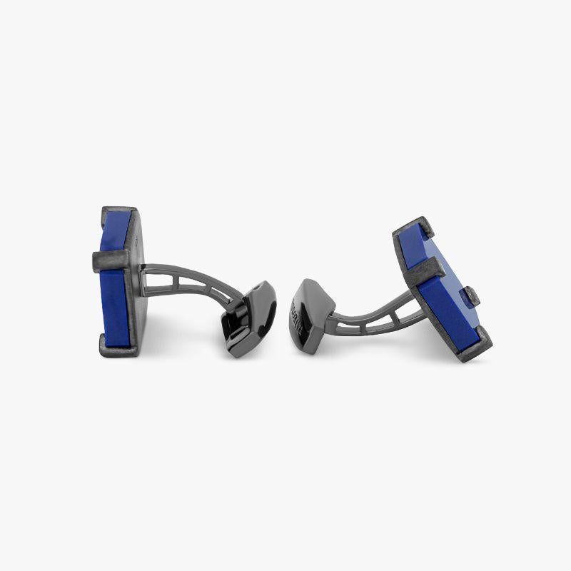 Octo Cufflinks with Lapis in Black Rhodium-Plated Sterling Silver

This timeless sterling silver cufflink are bold yet minimalistic. Featuring a unique octagonal stone set into a black rhodium claw case. This unique style showcases the entire stone
