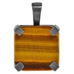 Octo Pendant with Tiger Eye in Black Rhodium-Plated Sterling Silver