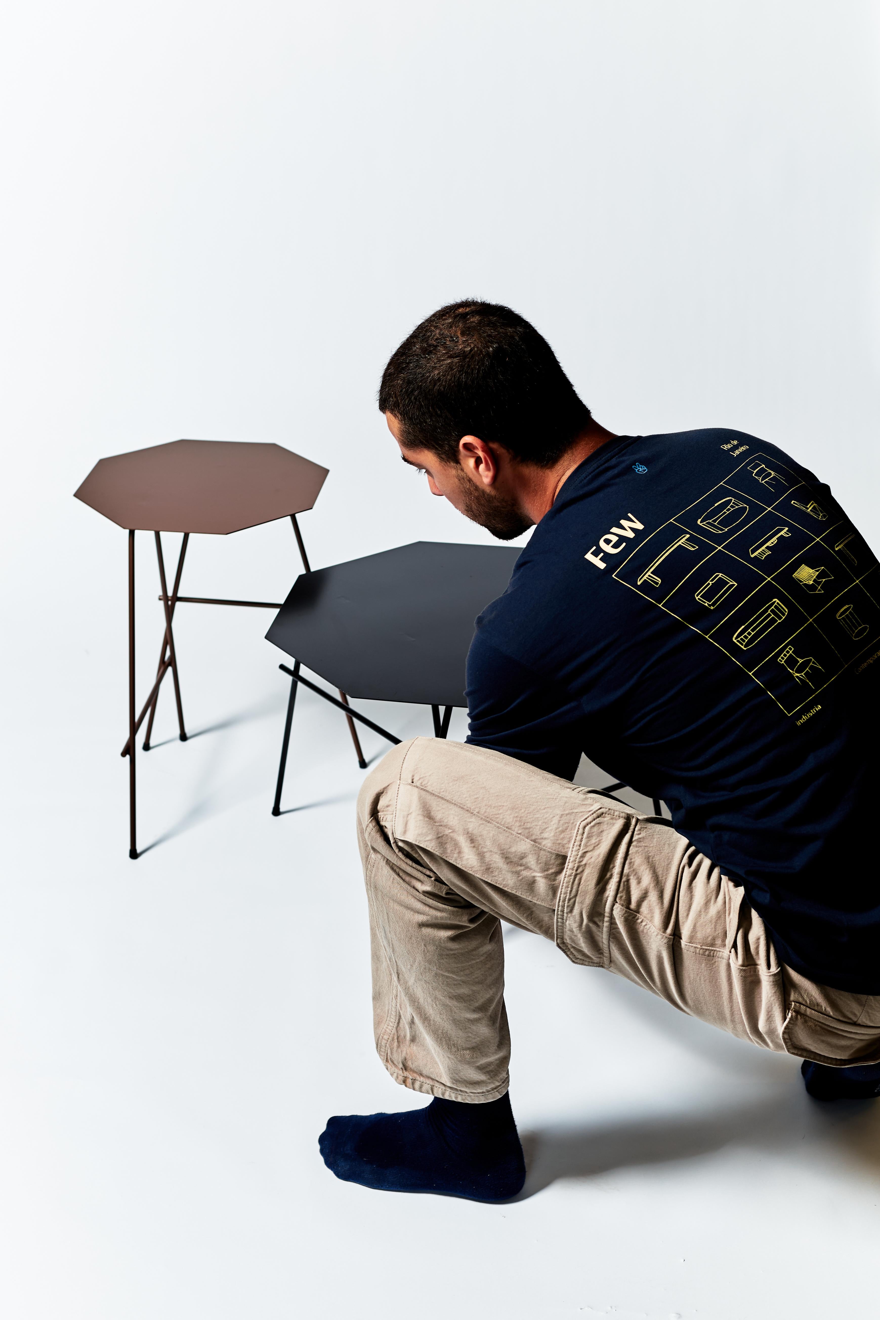 Metal Octo Side Table by Estúdio Few For Sale
