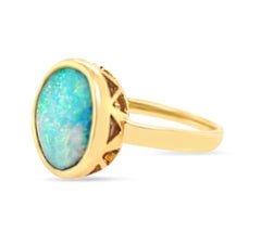 Australischer Australischer 5,02 Karat Boulder-Opal-Ring aus 18 Karat Gelbgold