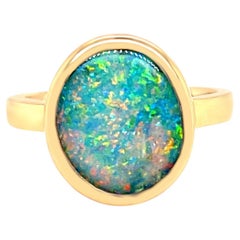 Australian 5.02ct Boulder Opal Ring in 18K Yellow Gold