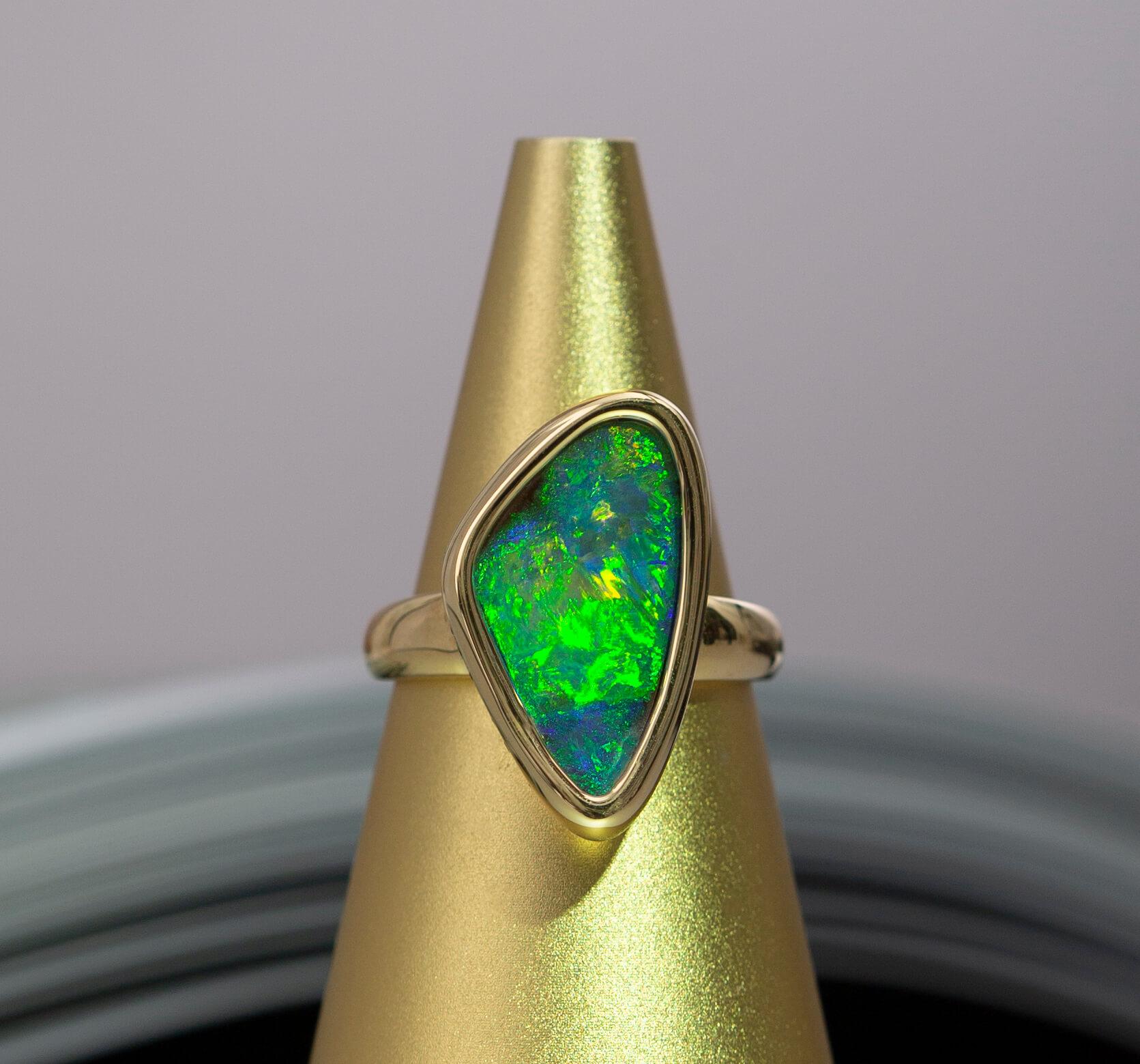 green opal ring