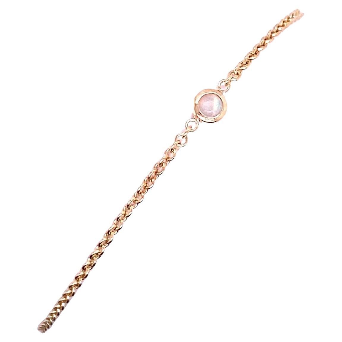 October Birthstone Bracelet Set with 0.09ct Round Opal in 9ct Yellow Gold For Sale