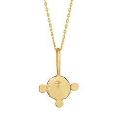 October Birthstone Pendant Necklace with Opal, 18 Karat Yellow Gold