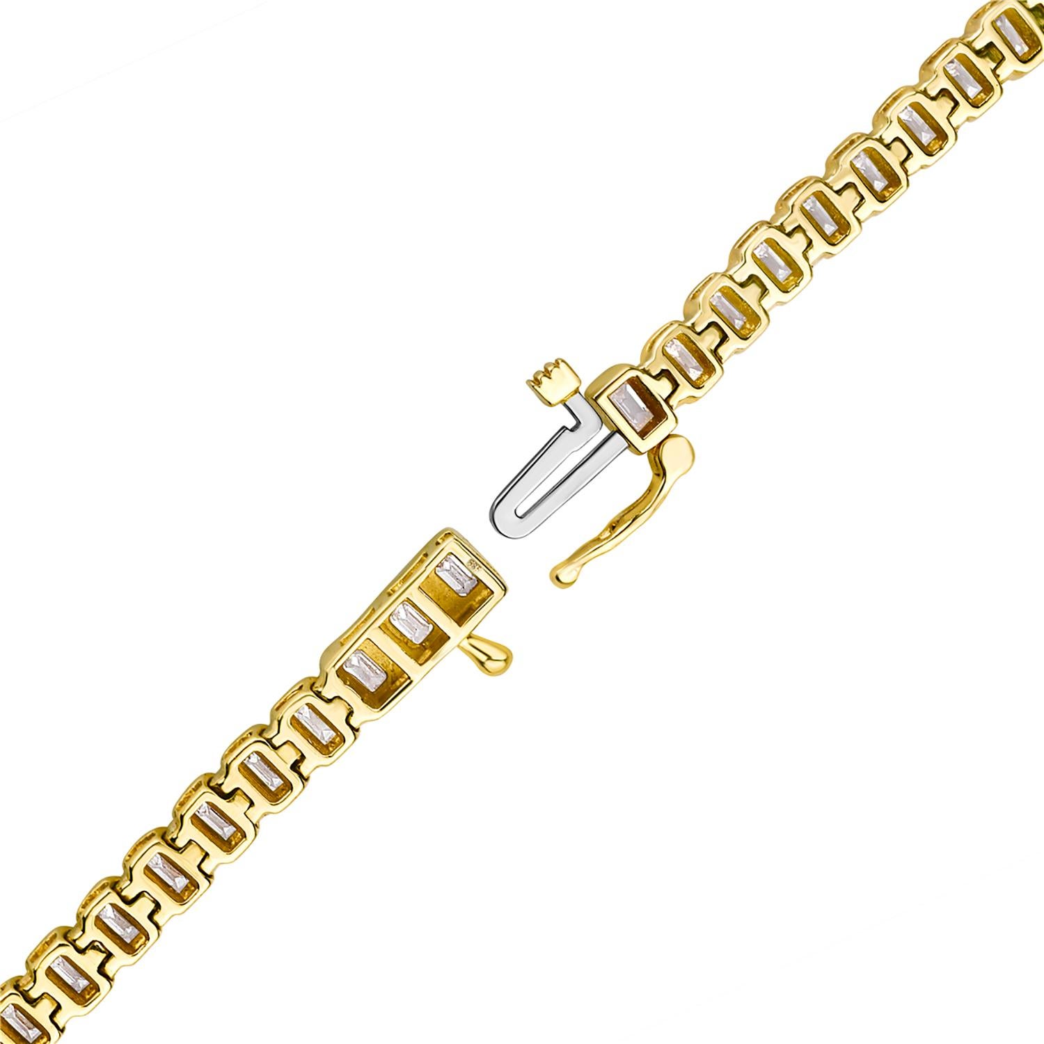 Mixed Cut Octogen Shaped Diamonds Tennis Bracelet Made in 14k Yellow Gold