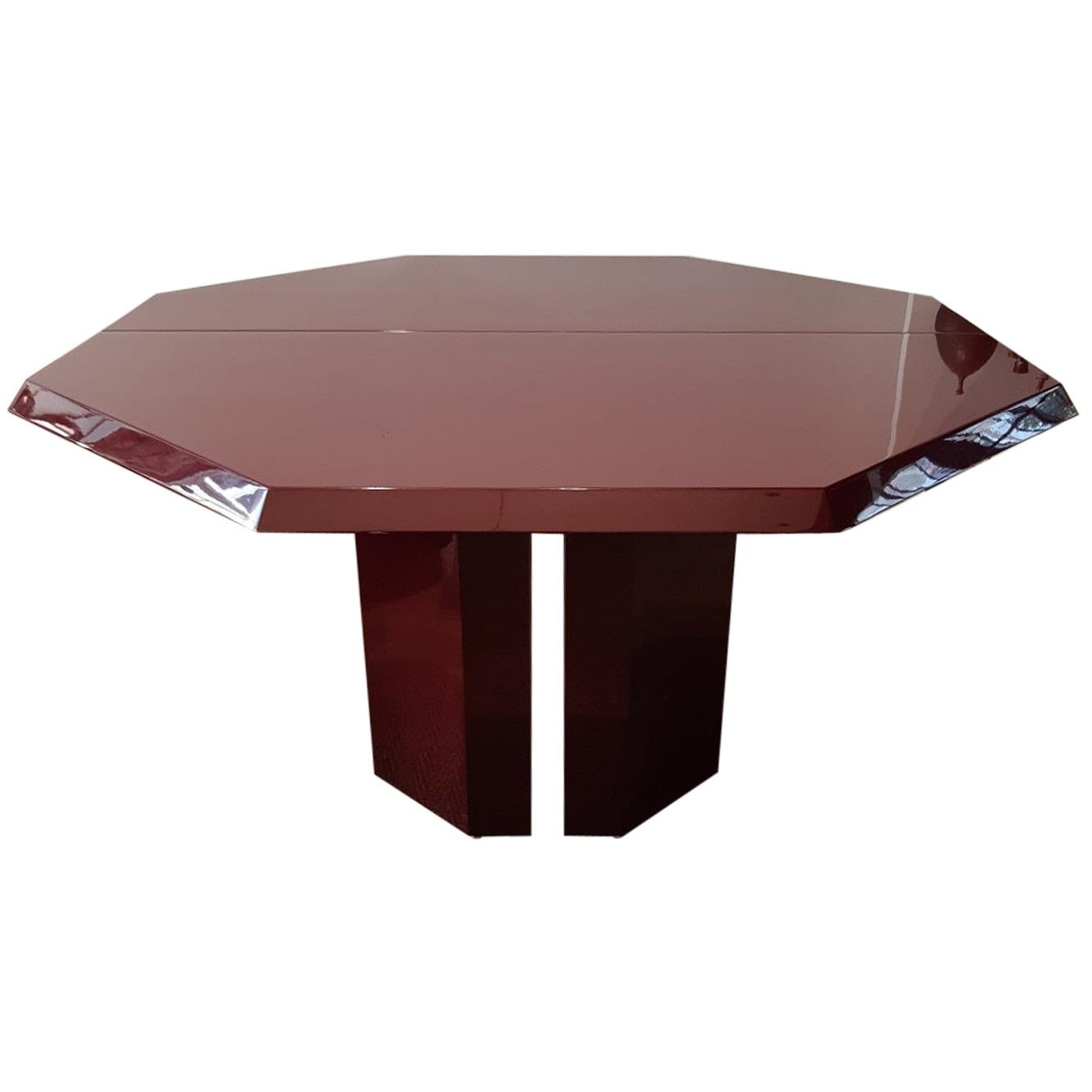 Octogonal Extending Table 1980s by Jean Claude Mahey