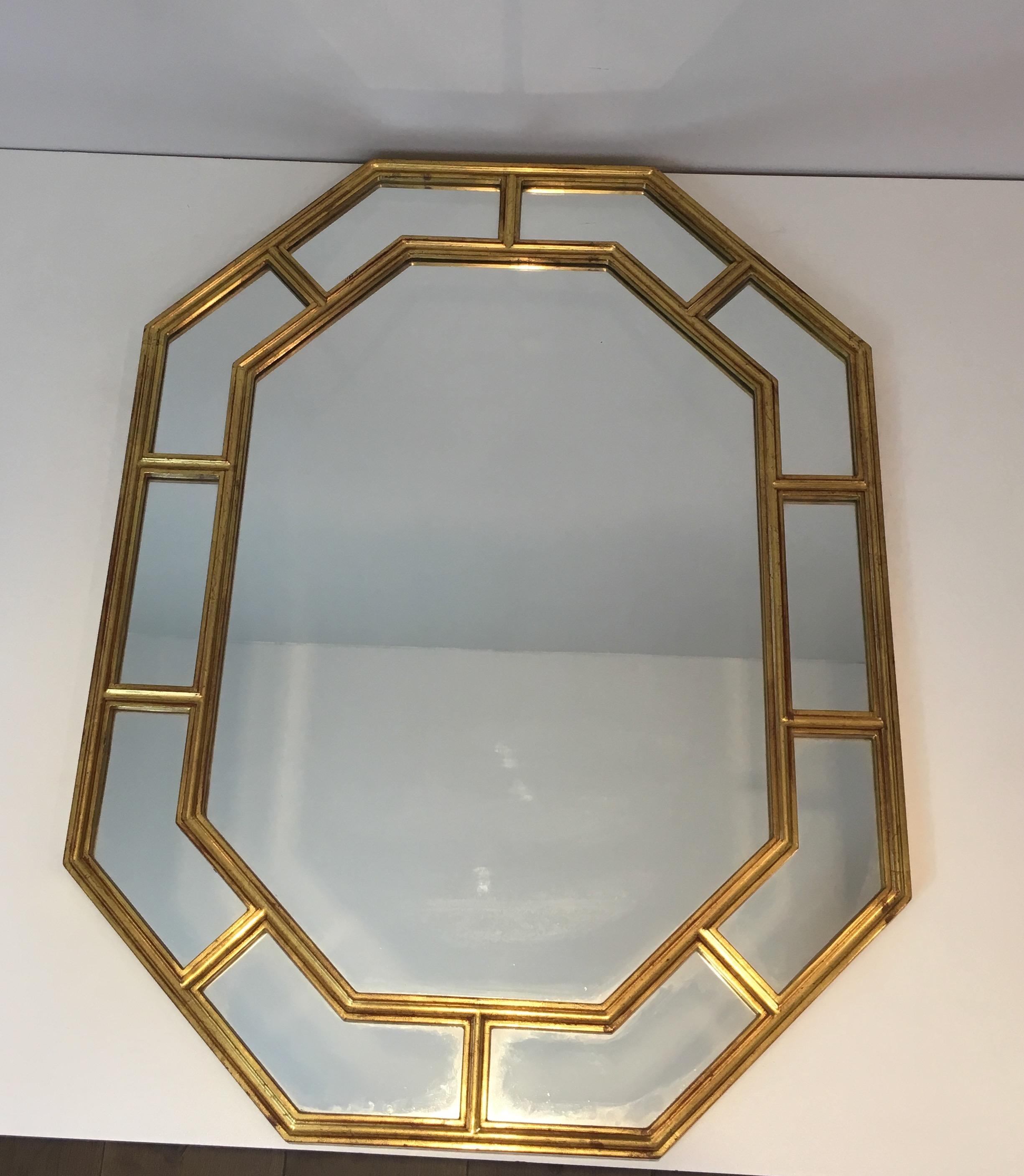 Octagonal Gilt Resin Mirror, French, circa 1970 8