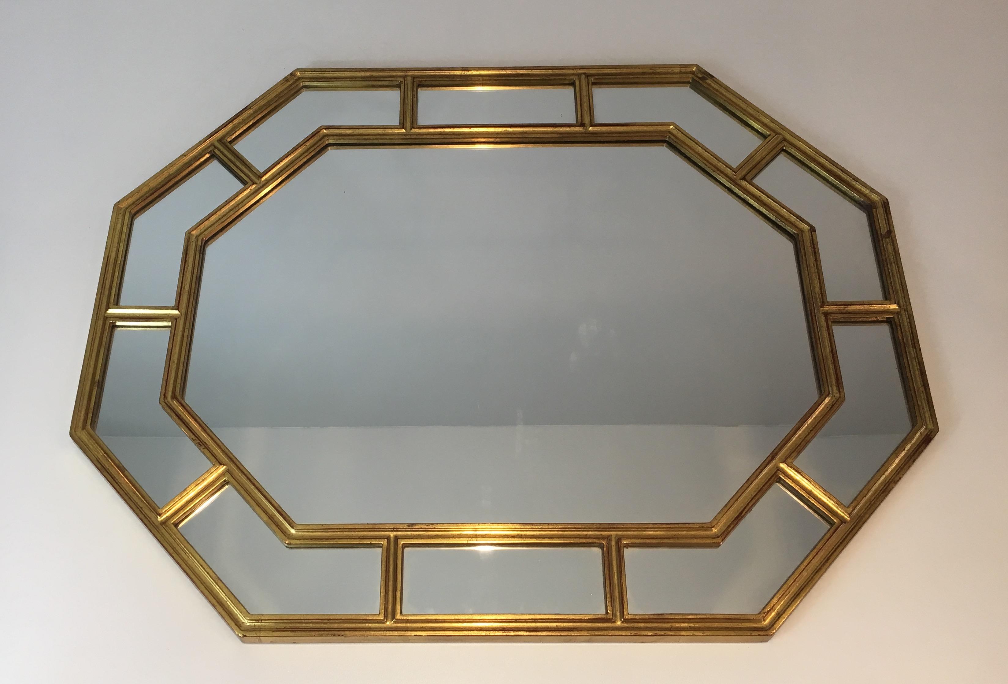 Octagonal Gilt Resin Mirror, French, circa 1970 12