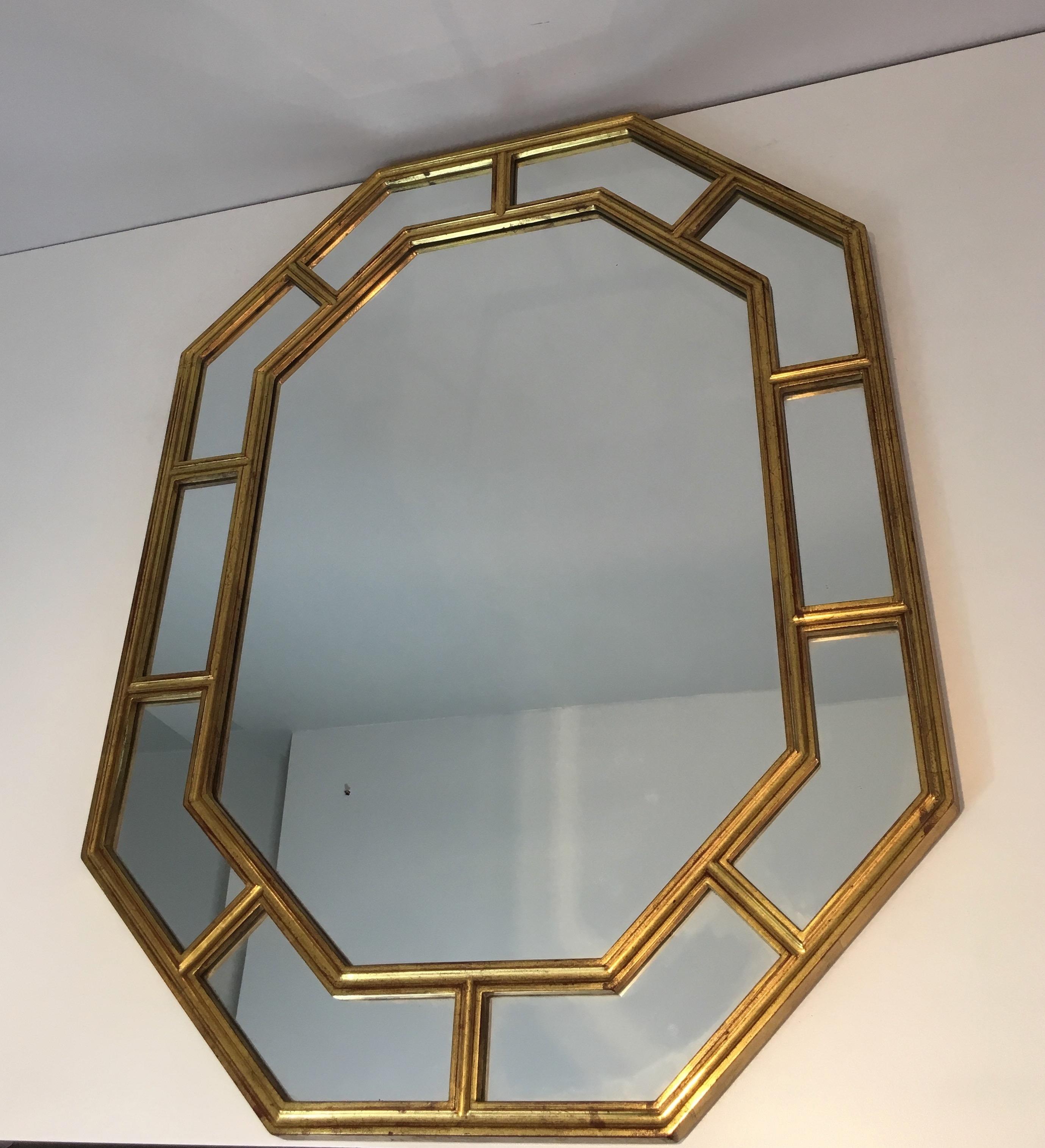 Octagonal Gilt Resin Mirror, French, circa 1970 14
