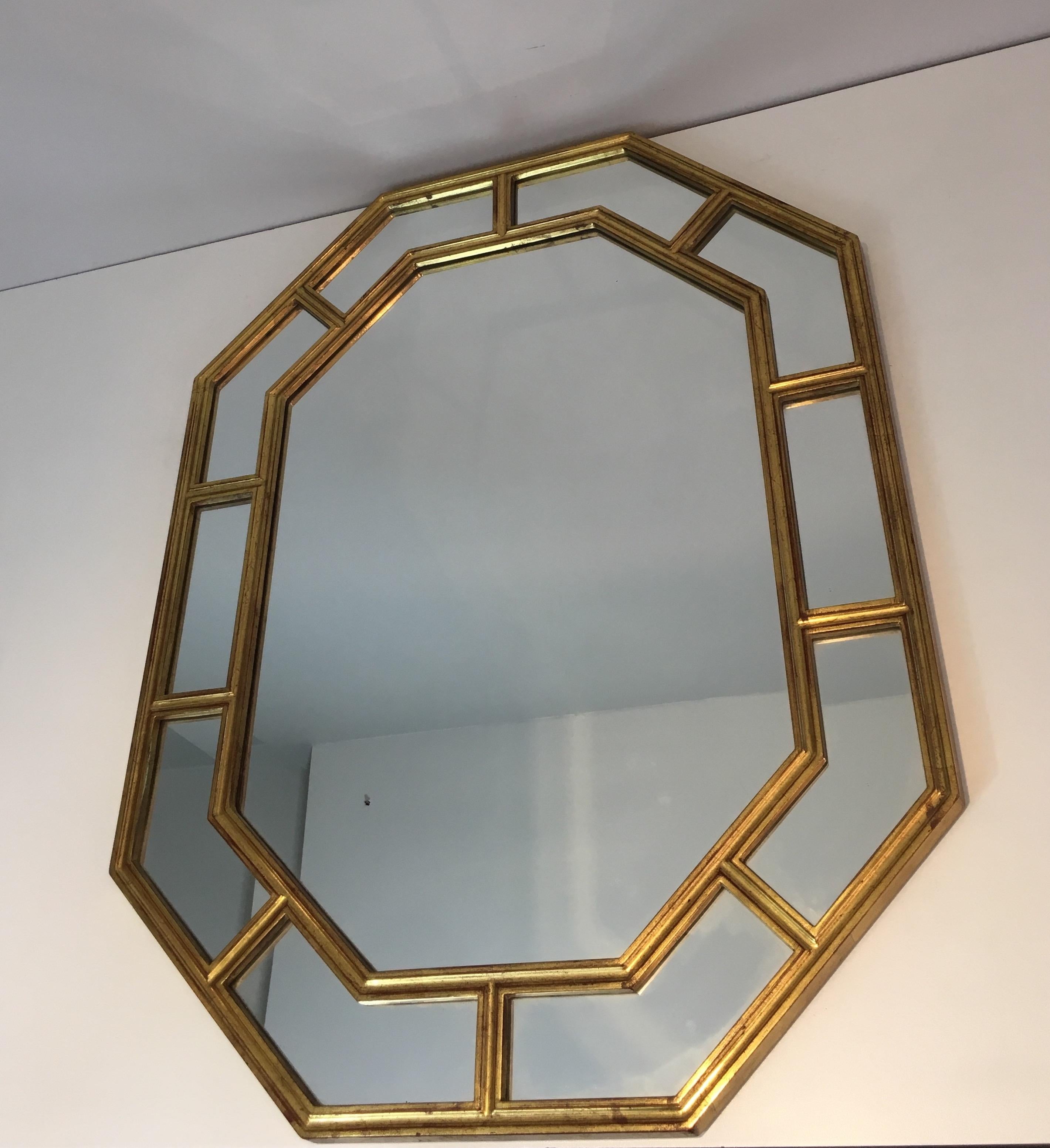 Octagonal Gilt Resin Mirror, French, circa 1970 3