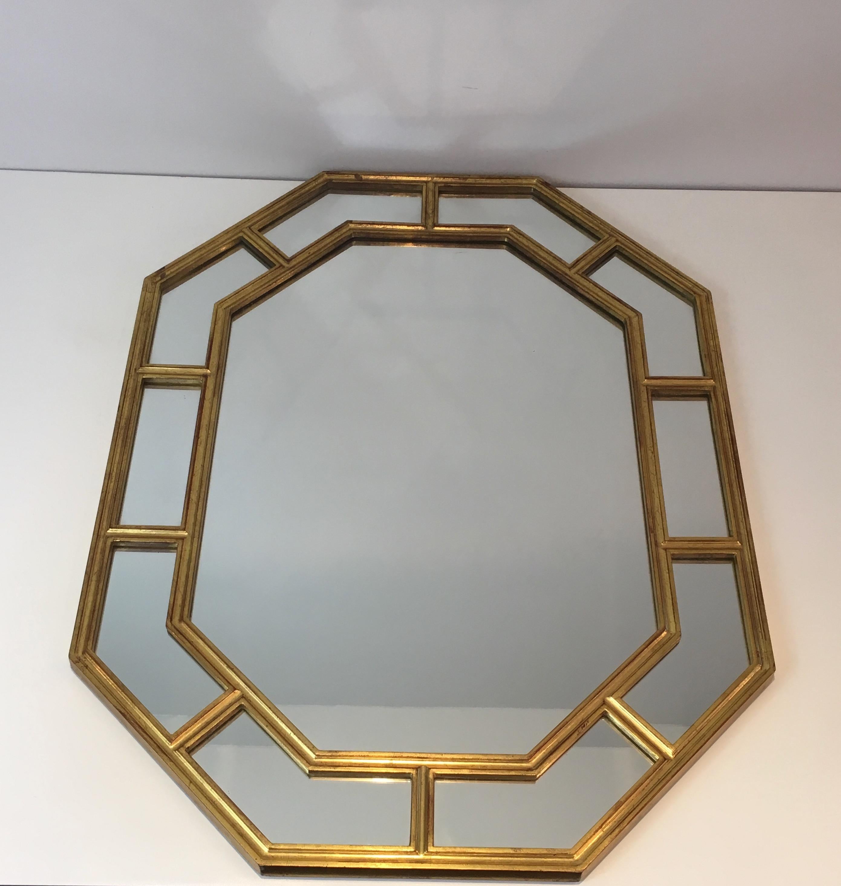 Octagonal Gilt Resin Mirror, French, circa 1970 4