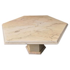 Octogonal italian marble dining table 1970s