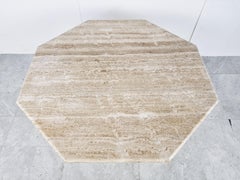 Octogonal Italian Travertine Dining Table, 1970s