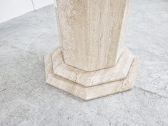 Octogonal Italian Travertine Dining Table 1970s
