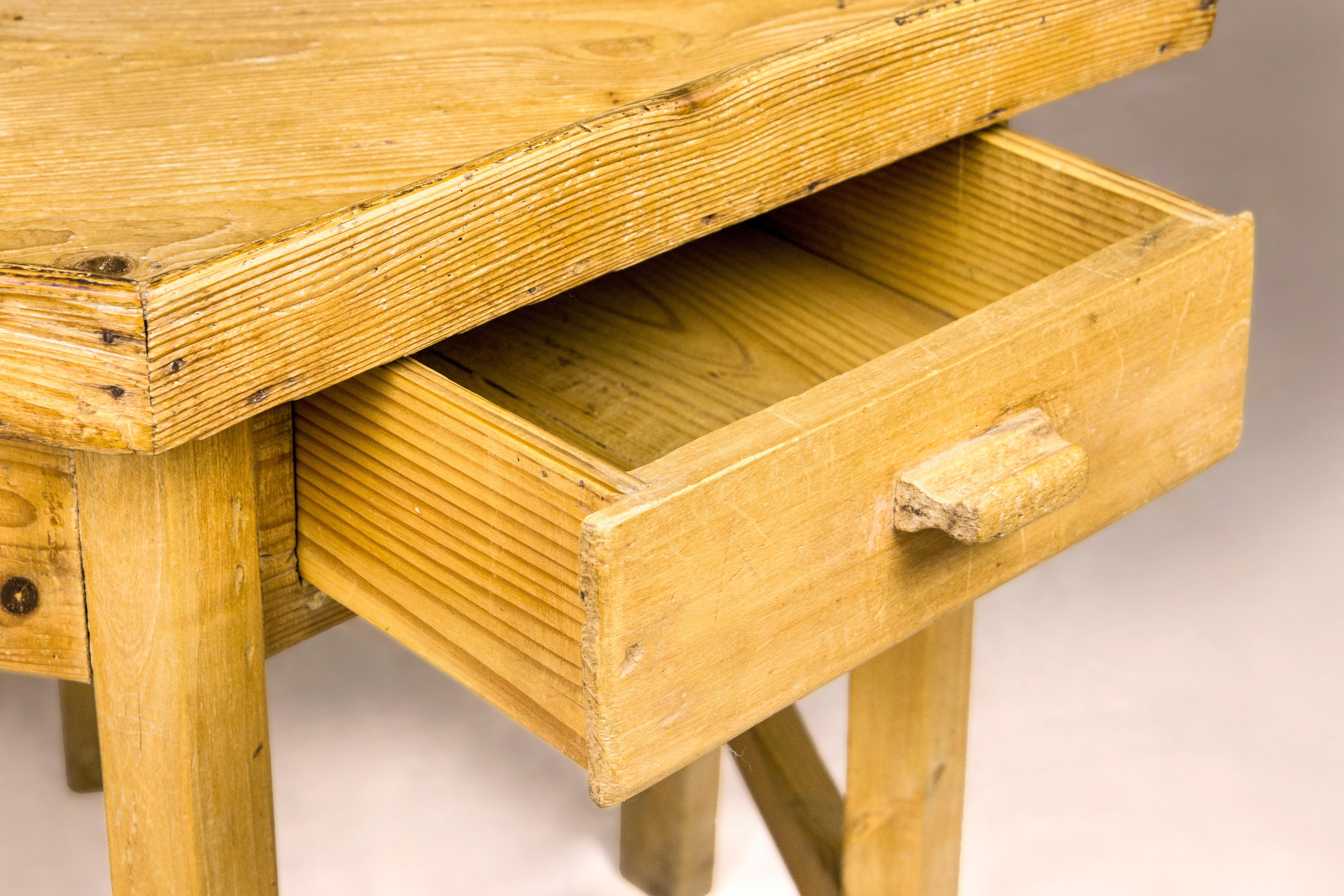 Pine Octogonal Rustic Side Table, 19th Century
