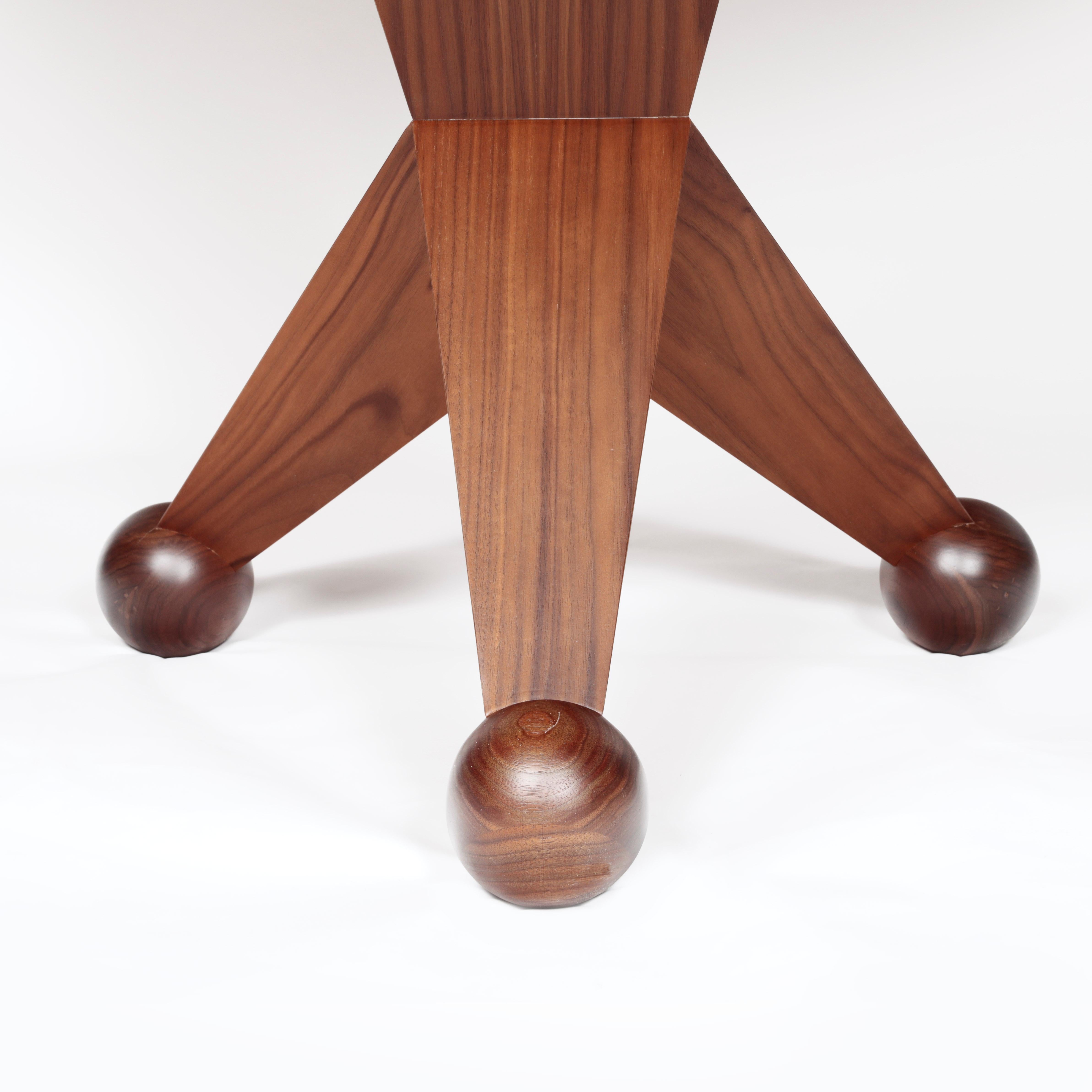 European Octogonal Solid Oak Triptych Leg Table from Laura Gonzalez Collection