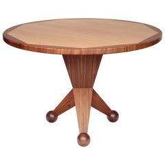 Octogonal Solid Oak Triptych Leg Table from Laura Gonzalez Collection