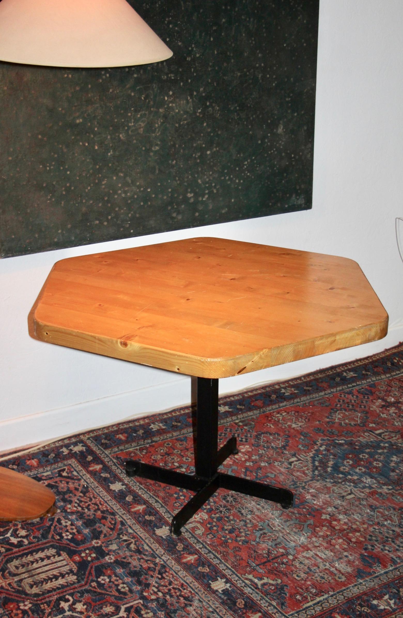 Octogonal Table by Charlotte Perriand for 'Les Arcs', France, 1960s For Sale 8