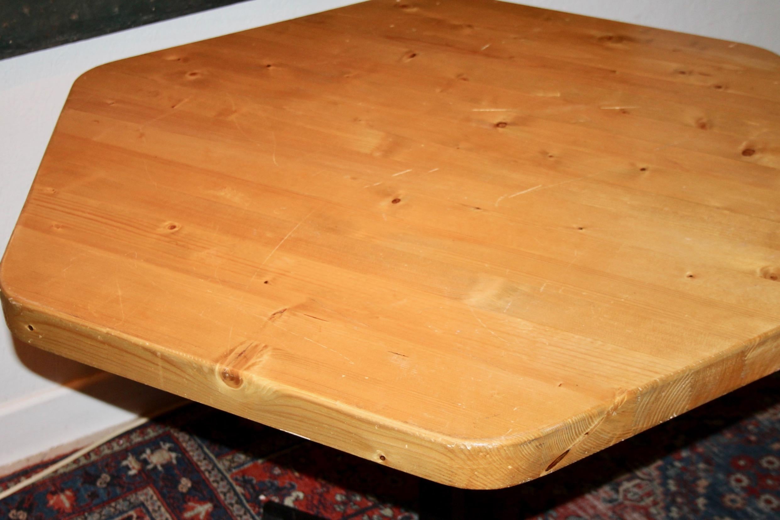 French Octogonal Table by Charlotte Perriand for 'Les Arcs', France, 1960s For Sale