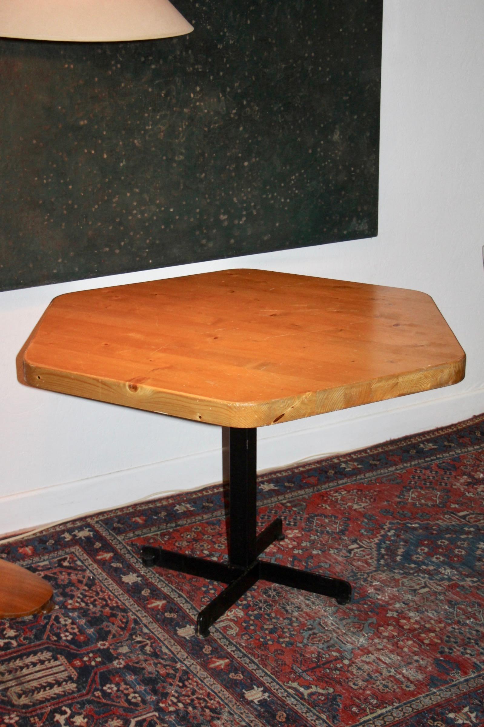 Octogonal Table by Charlotte Perriand for 'Les Arcs', France, 1960s For Sale 3