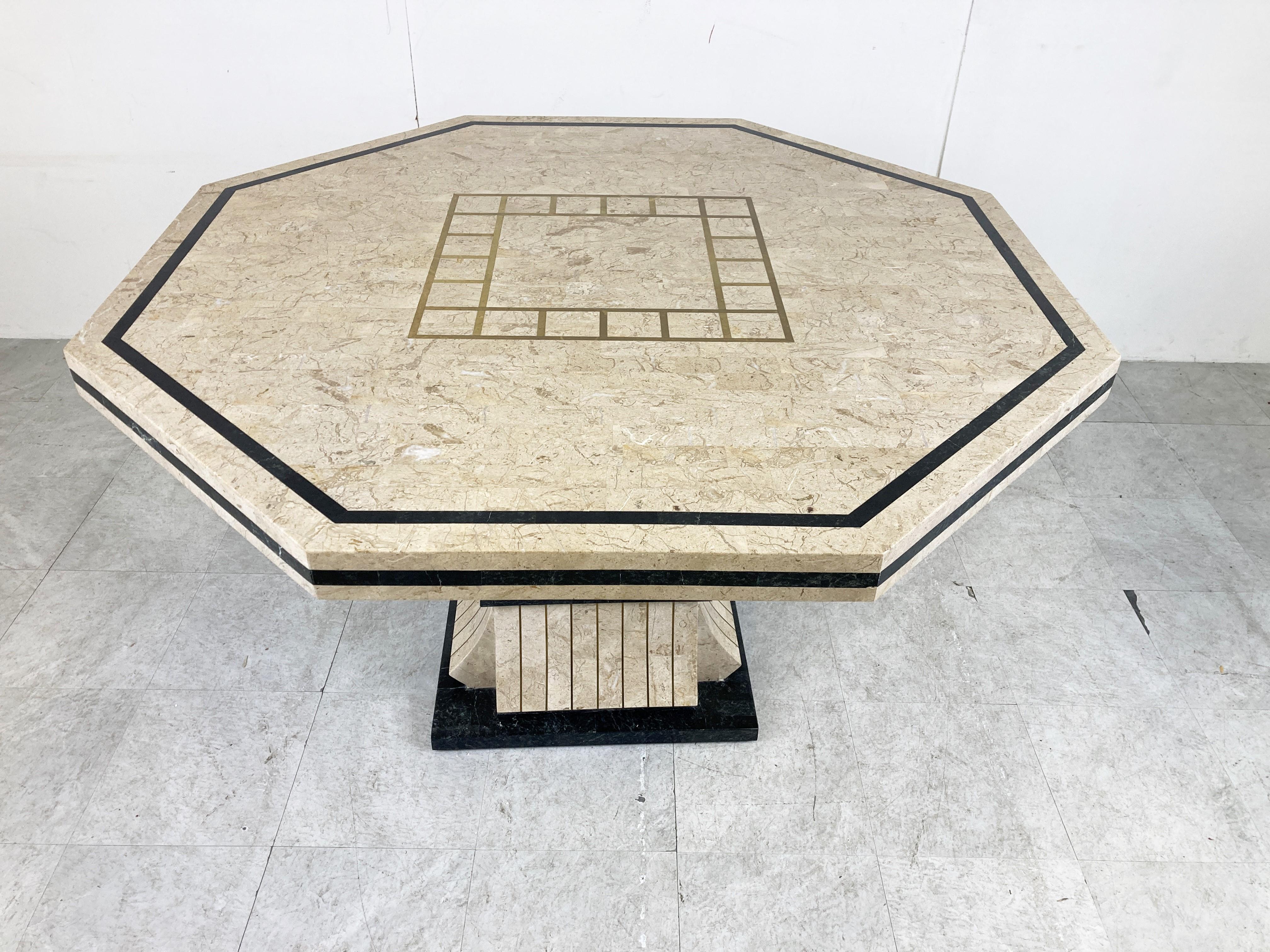 Unknown Octogonal Tesselated Stone Dining Table, 1970s