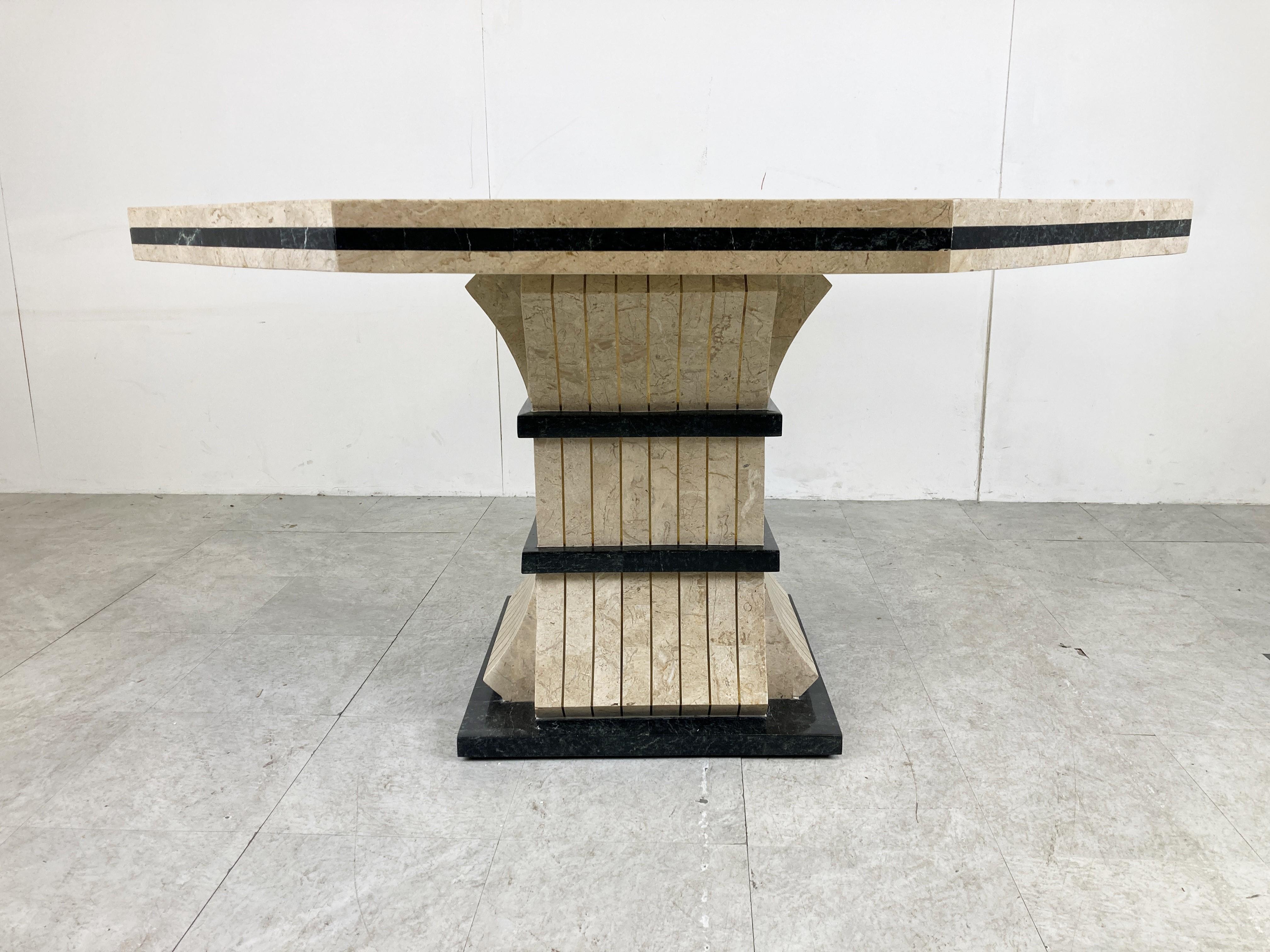 Late 20th Century Octogonal Tesselated Stone Dining Table, 1970s